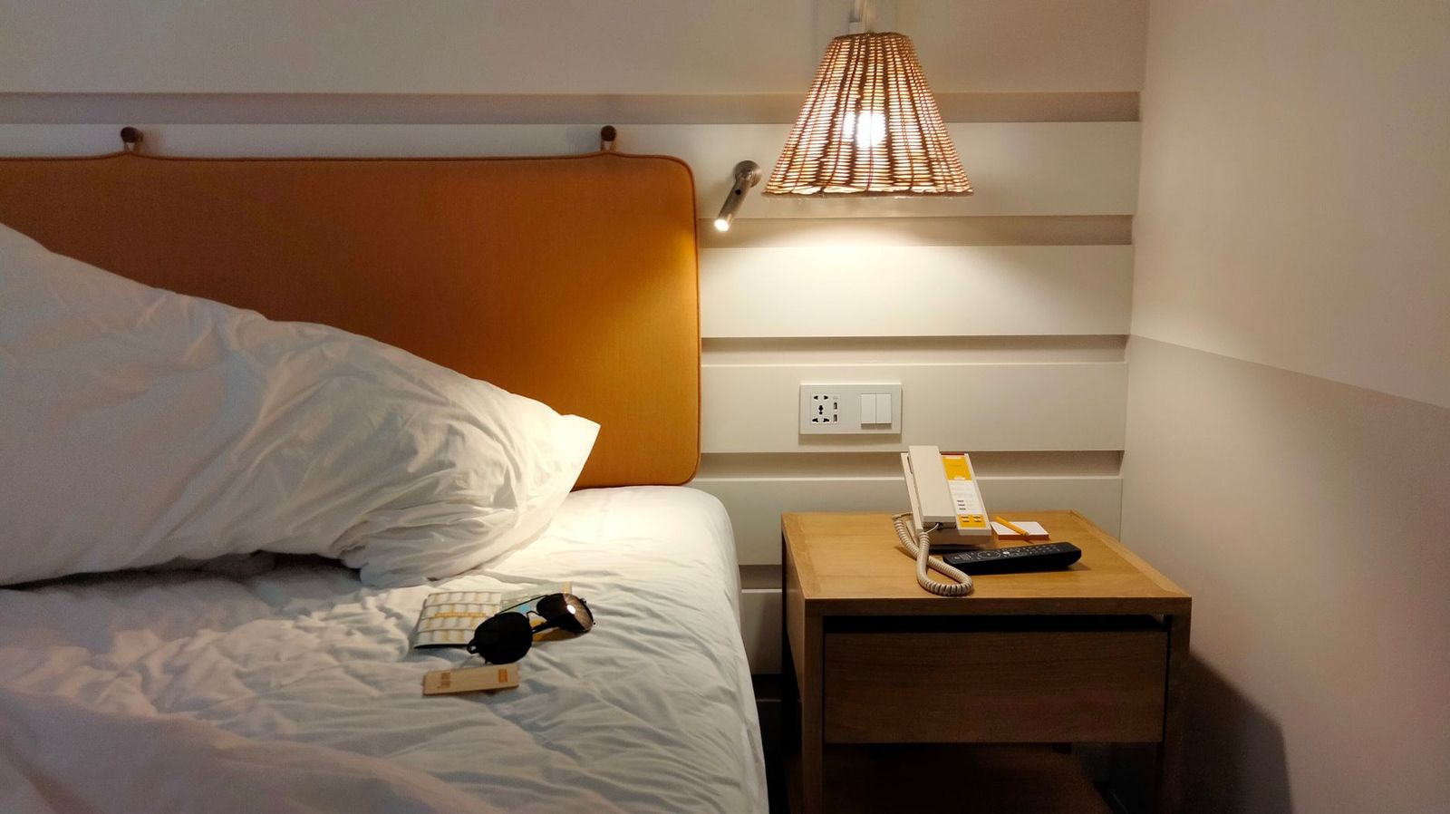 phone lying face down nightstand